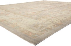 Modern Lavender Oushak Turkish Rug, Subtle Shibui Meets Biophilic Design