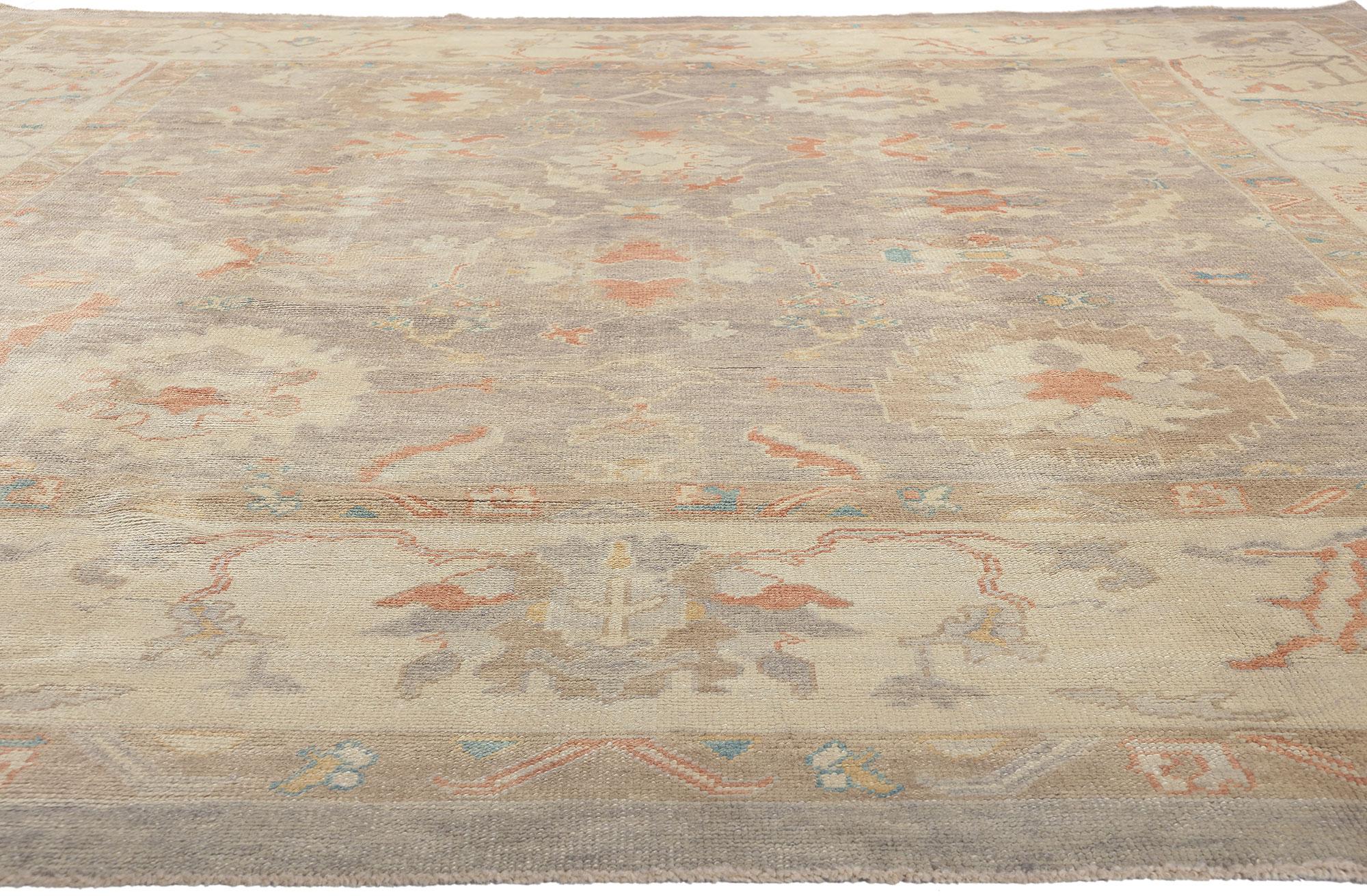 Moderner türkischer Oushak-Teppich in Lavendel, Subtle Shibui Meets Biophilic Design, modern (Türkisch) im Angebot
