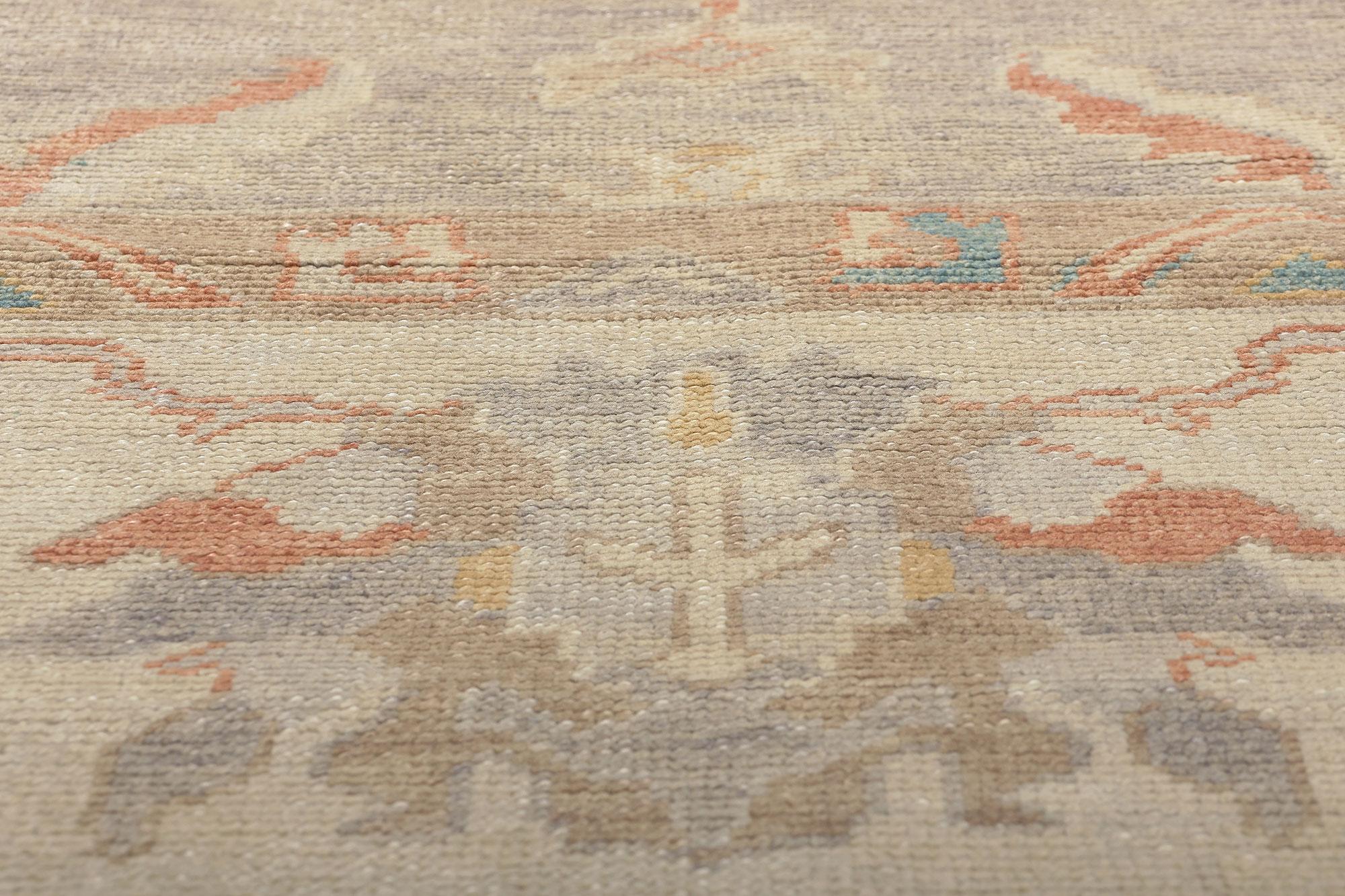 Moderner türkischer Oushak-Teppich in Lavendel, Subtle Shibui Meets Biophilic Design, modern im Zustand „Neu“ im Angebot in Dallas, TX