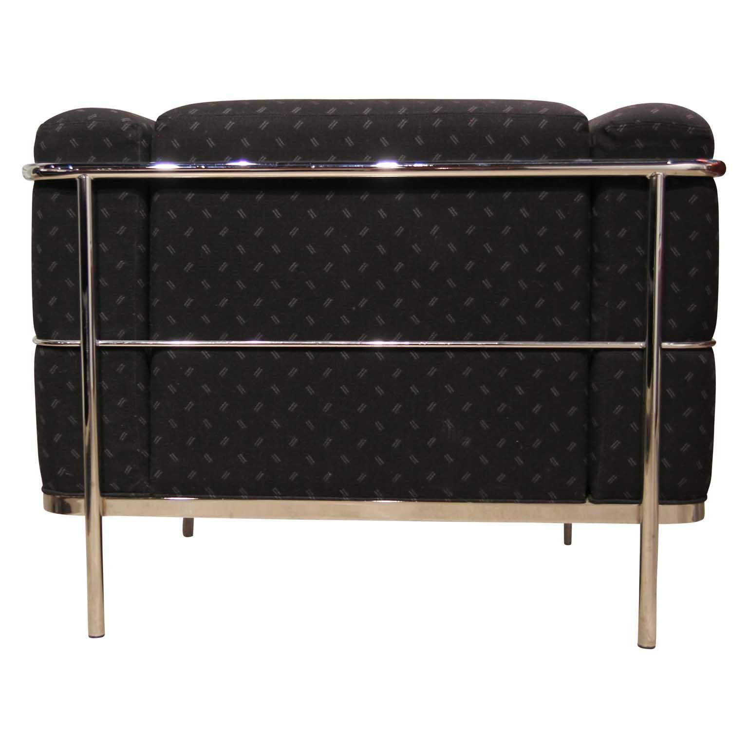 Late 20th Century Modern Le Corbusier for Jack Cartwright LC3 Style Black and Chrome Armchair