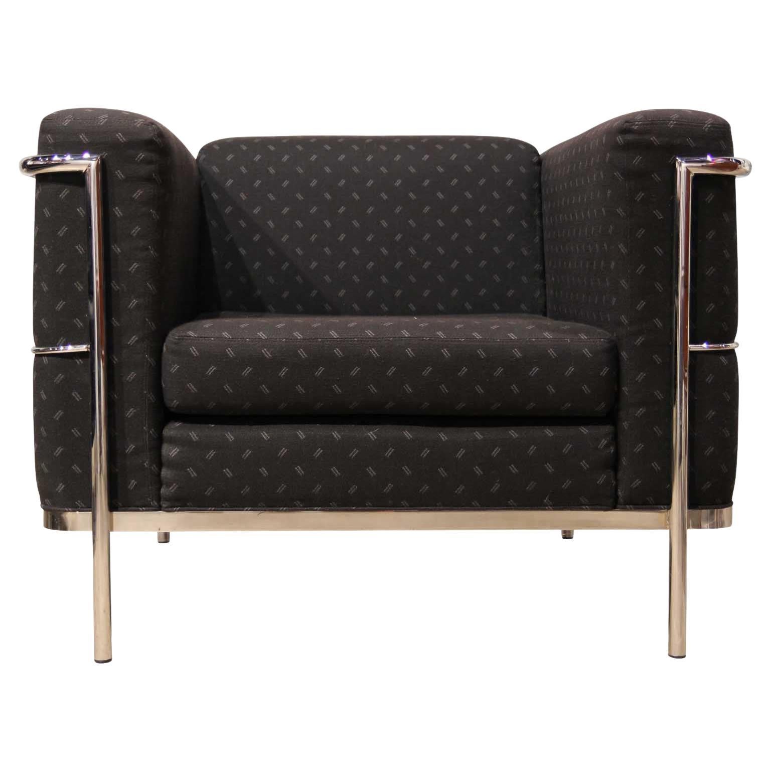 Modern Le Corbusier for Jack Cartwright LC3 Style Black and Chrome Armchair