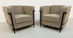 Modern Le Corbusier Style Club Chairs, Set of 2