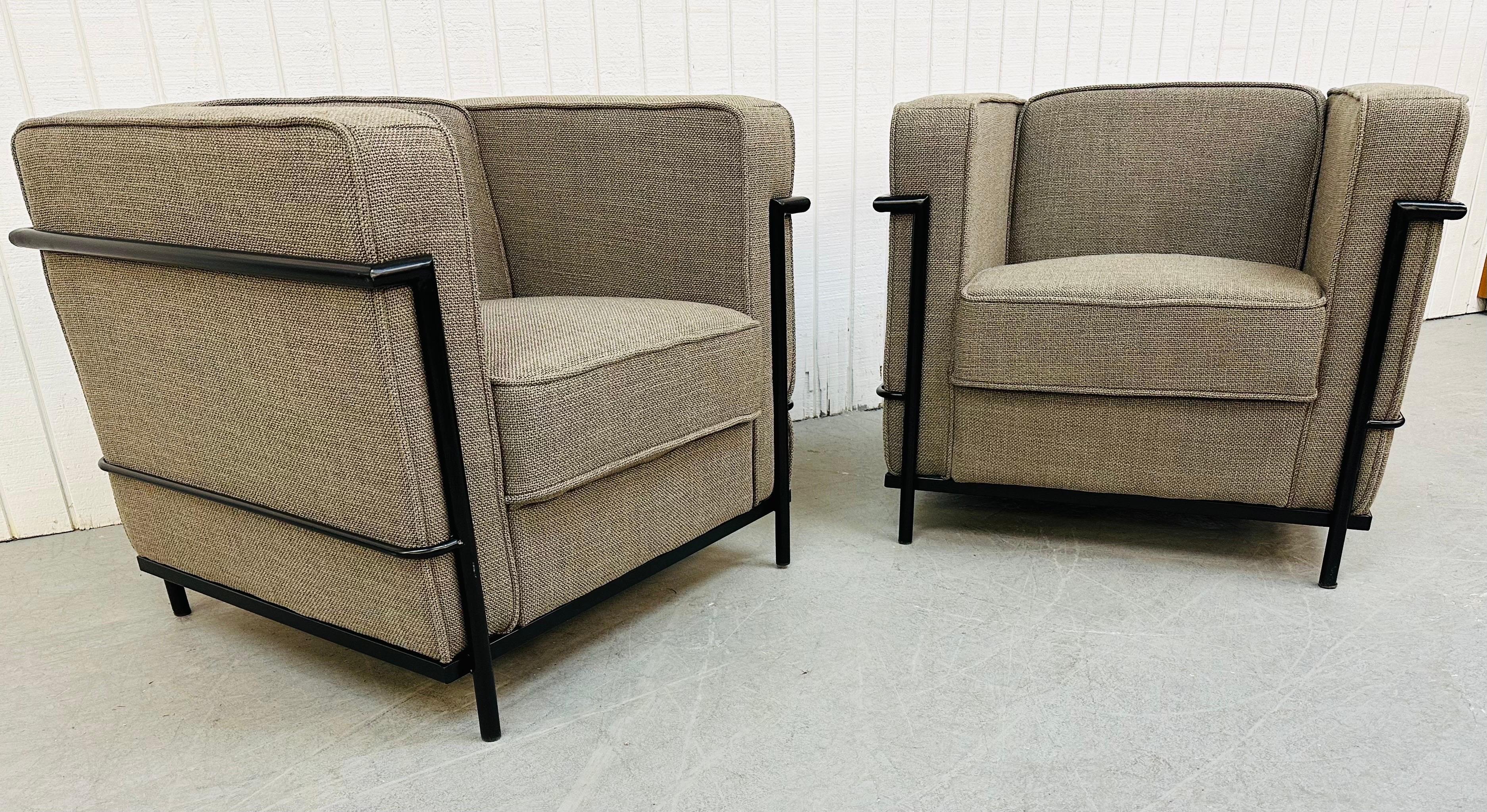 Mid-Century Modern Fauteuils club modernes de style Le Corbusier, lot de 2 en vente