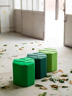 Pouf Leaf Seat Ottoman by design by nico, upholstered in Kvadrat  Wool fabric