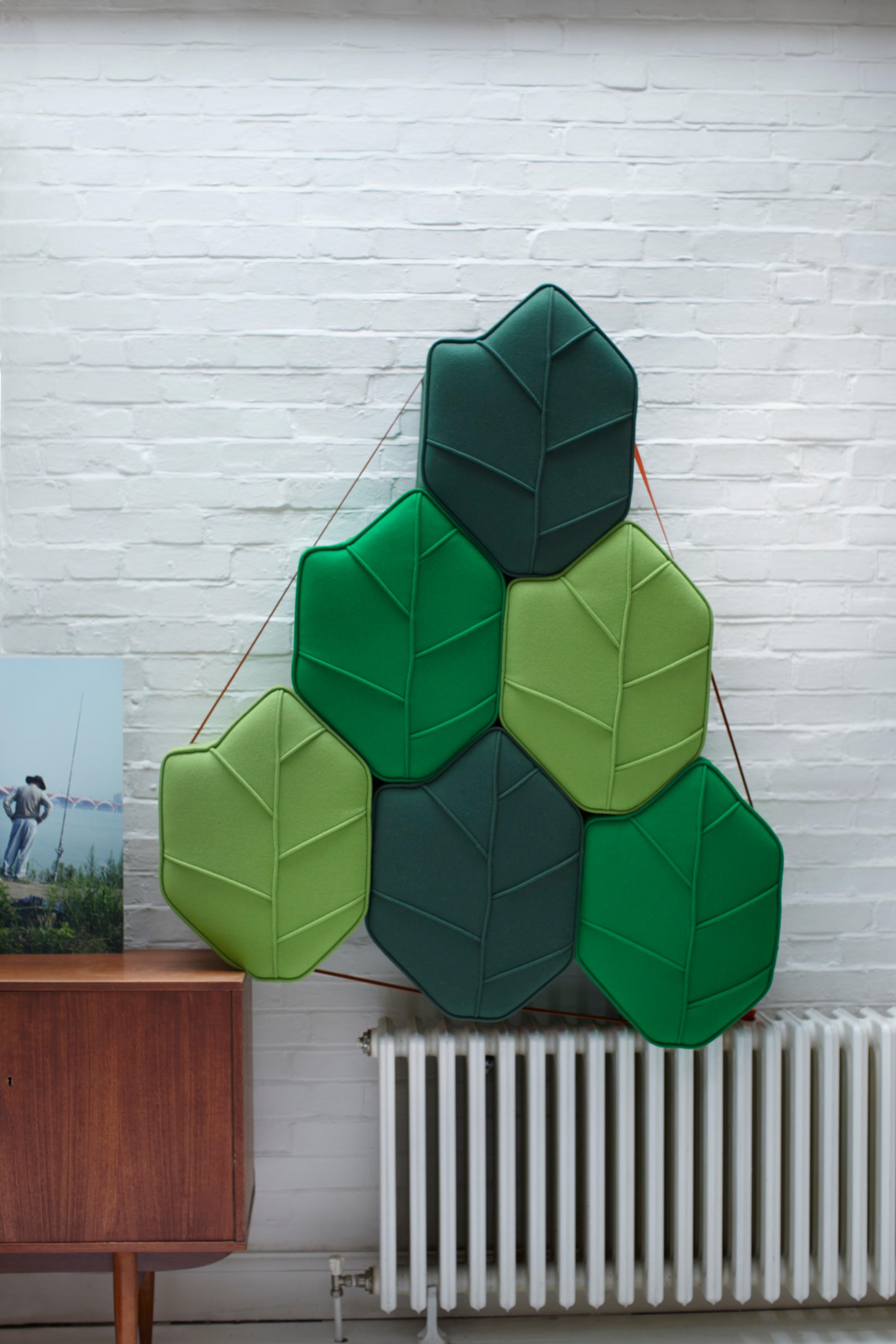 Fabric Pouf Leaf Seat Ottoman by design by nico, upholstered in Kvadrat  Wool fabric For Sale