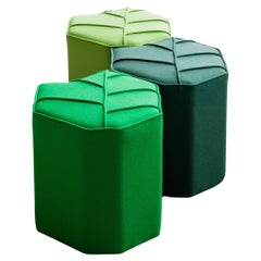 Pouf Leaf Seat Ottoman by design by nico, upholstered in Kvadrat  Wool fabric
