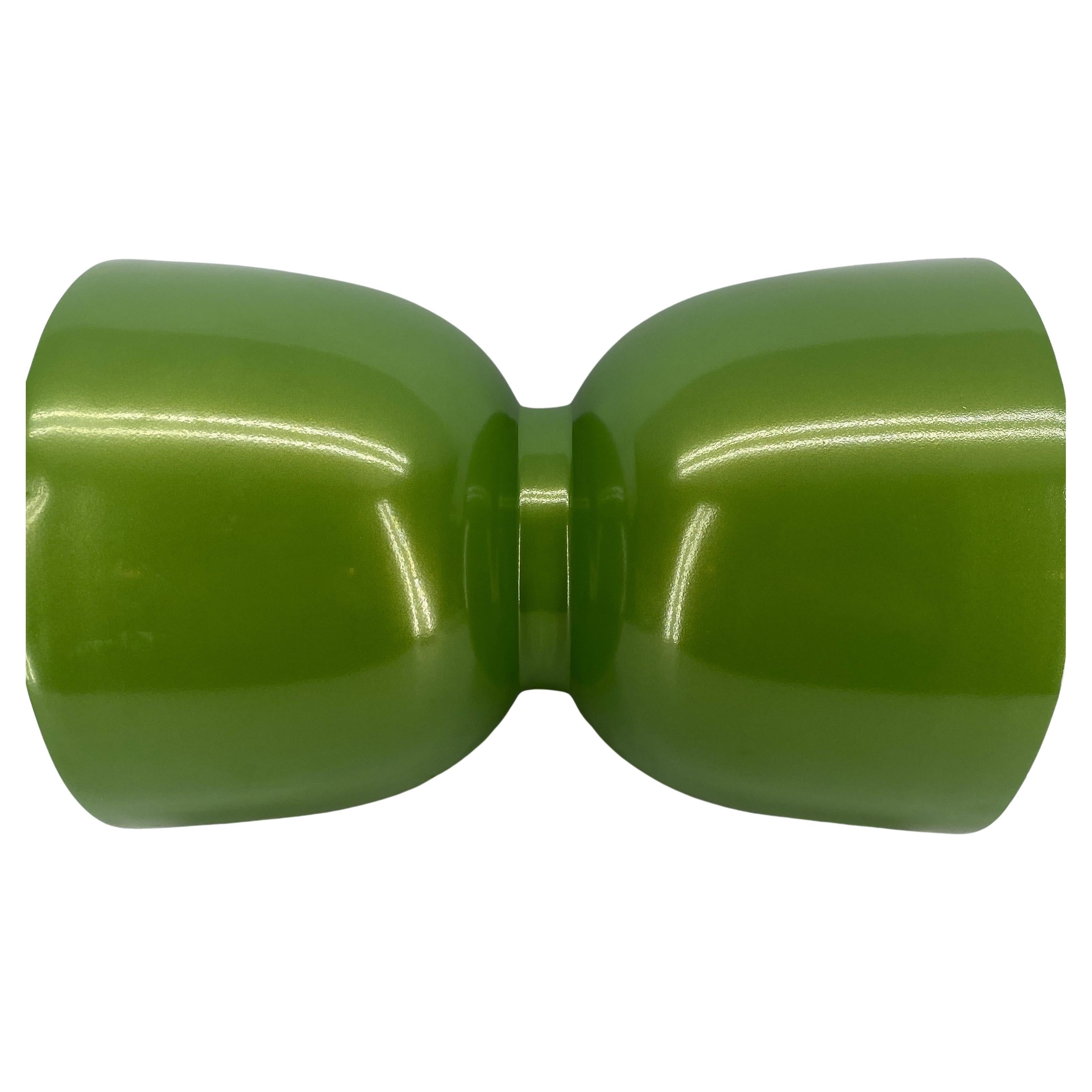 Modern Leafy Green Powder-Coated Sculptural Pedestal Side Table In Good Condition In Haddonfield, NJ
