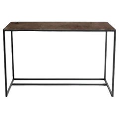 Modern Leather and Metal Belgian Desk