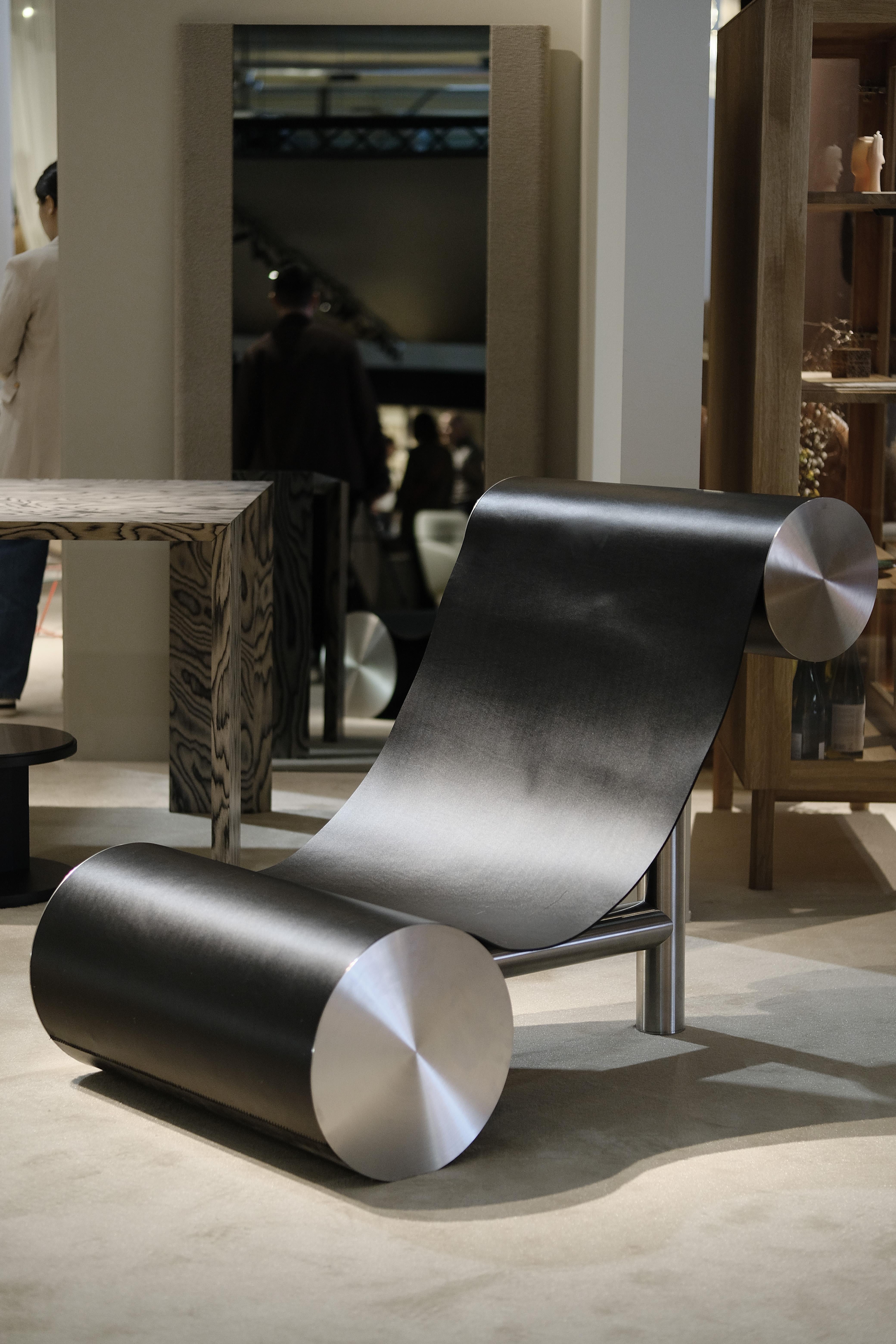 Fauteuil moderne en cuir 'Vero' de Palo Nero en vente 2