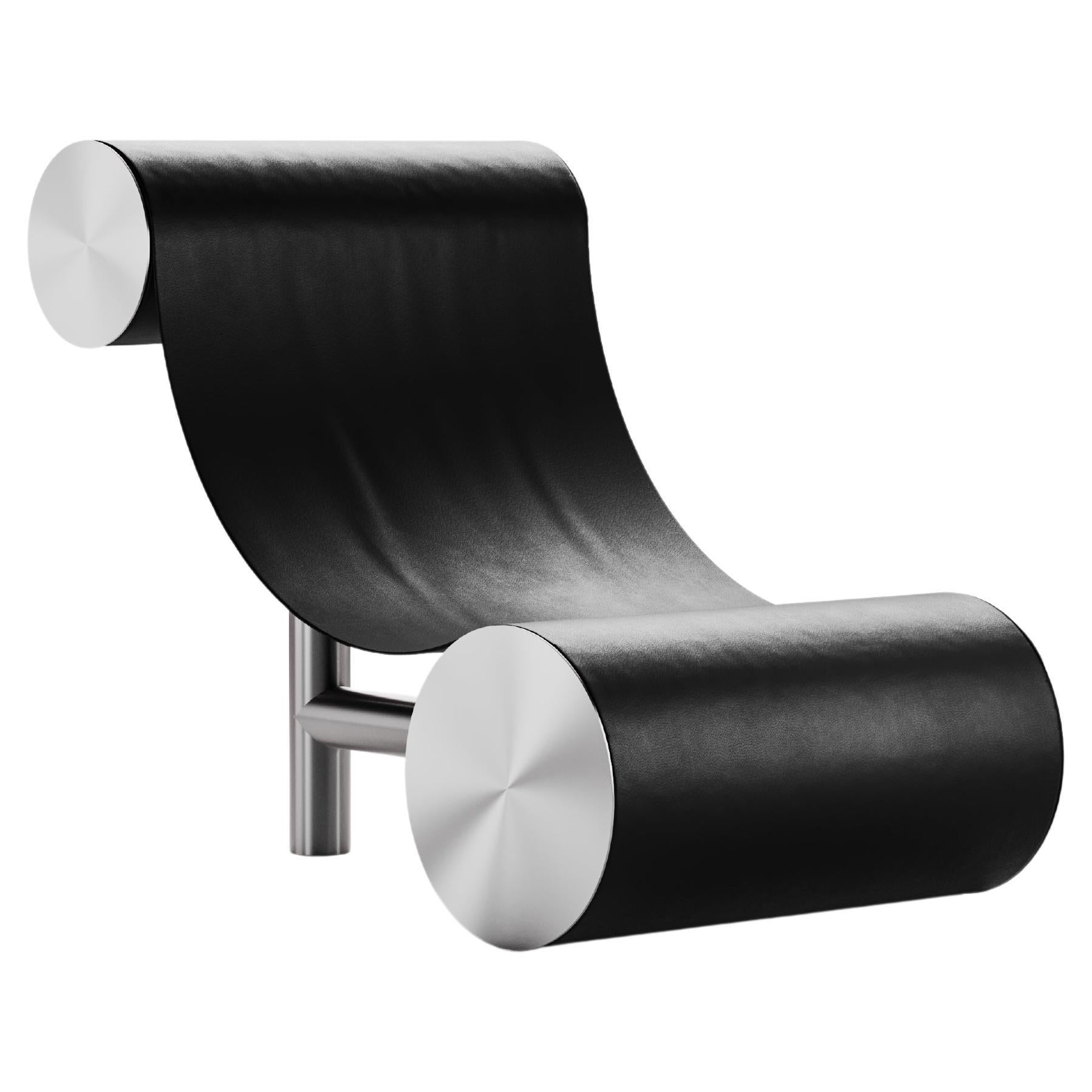 Sillón moderno de piel 'Vero' de Palo Nero