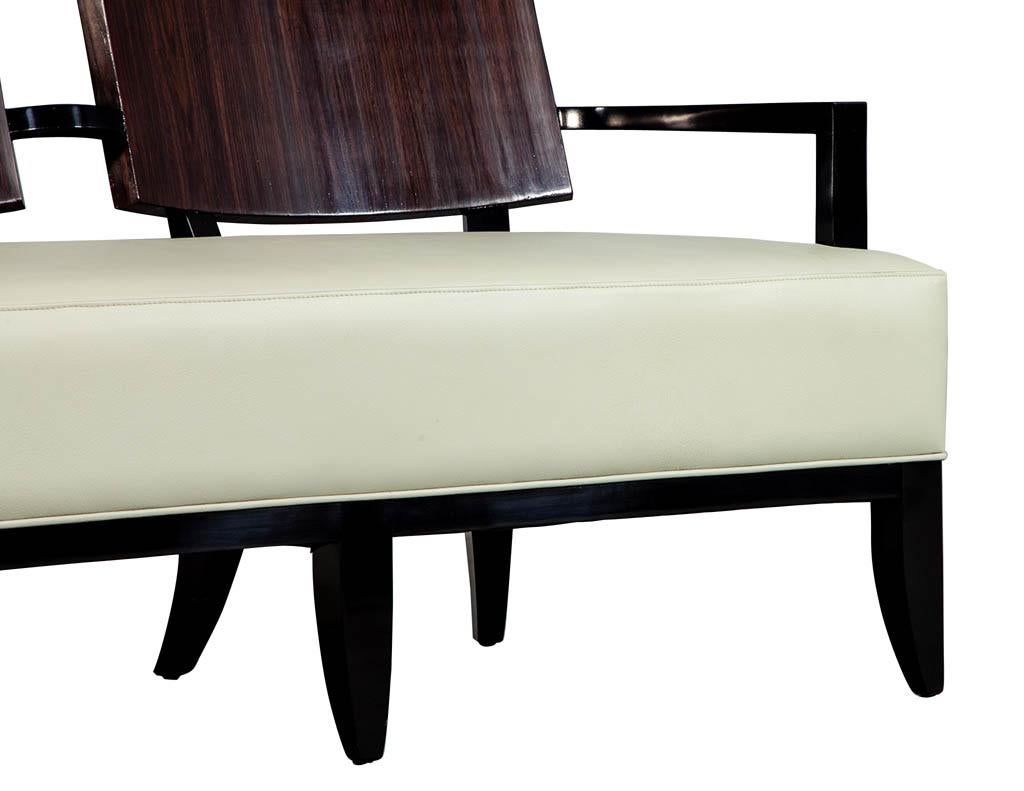 Modern Leather Art Deco Style Settee Sofa Bench 4