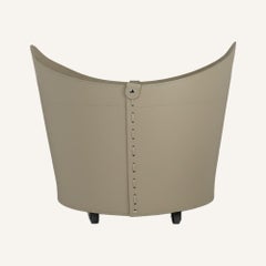 Cesto moderno in pelle CADIN HABITA, diametro 48 cm, pelle rigenerata