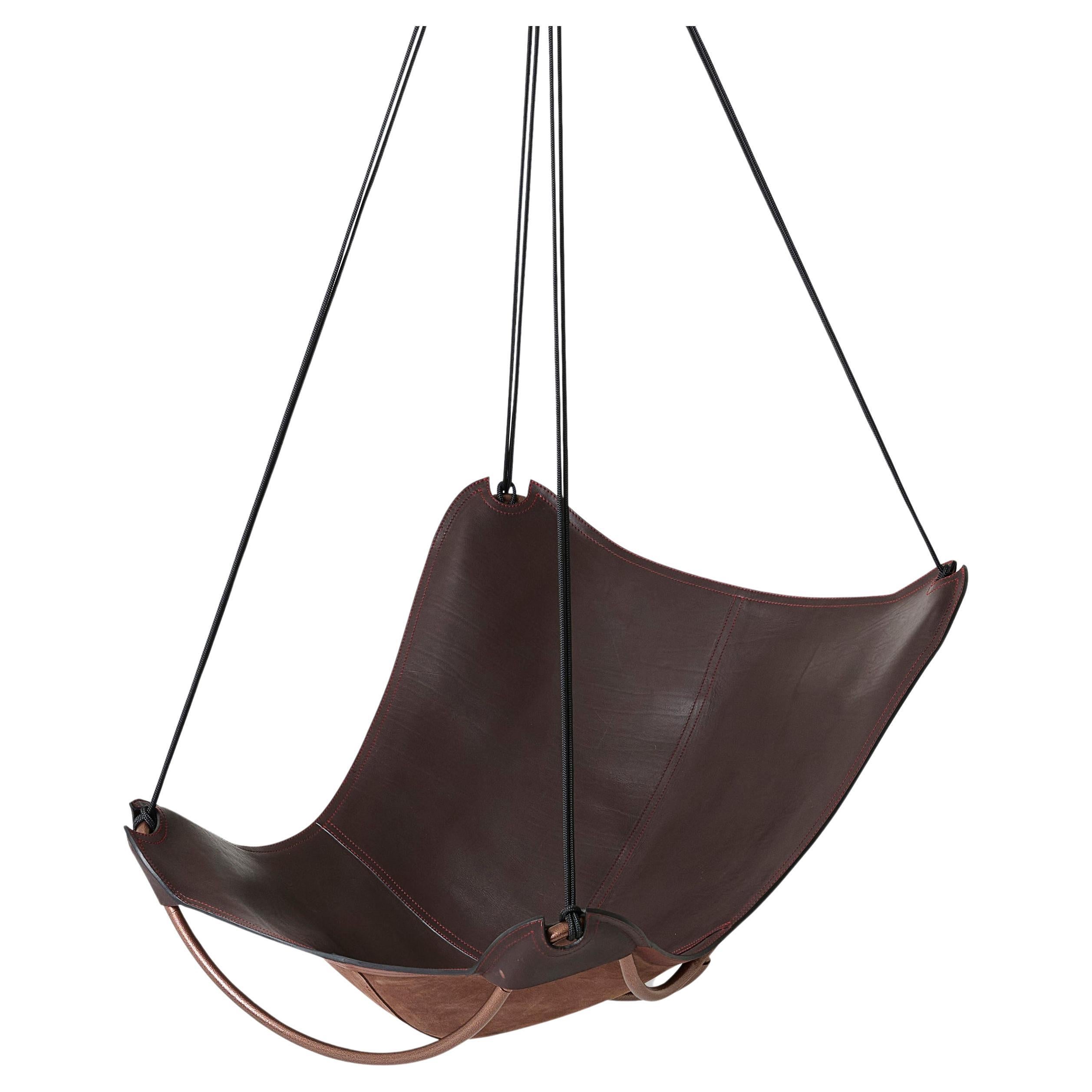 Modern Leather ButterFLY Swing Chair in Brown