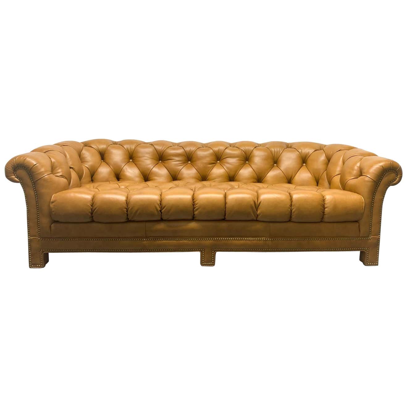 Modern Leather Chesterfield Style Sofa For Sale at 1stDibs