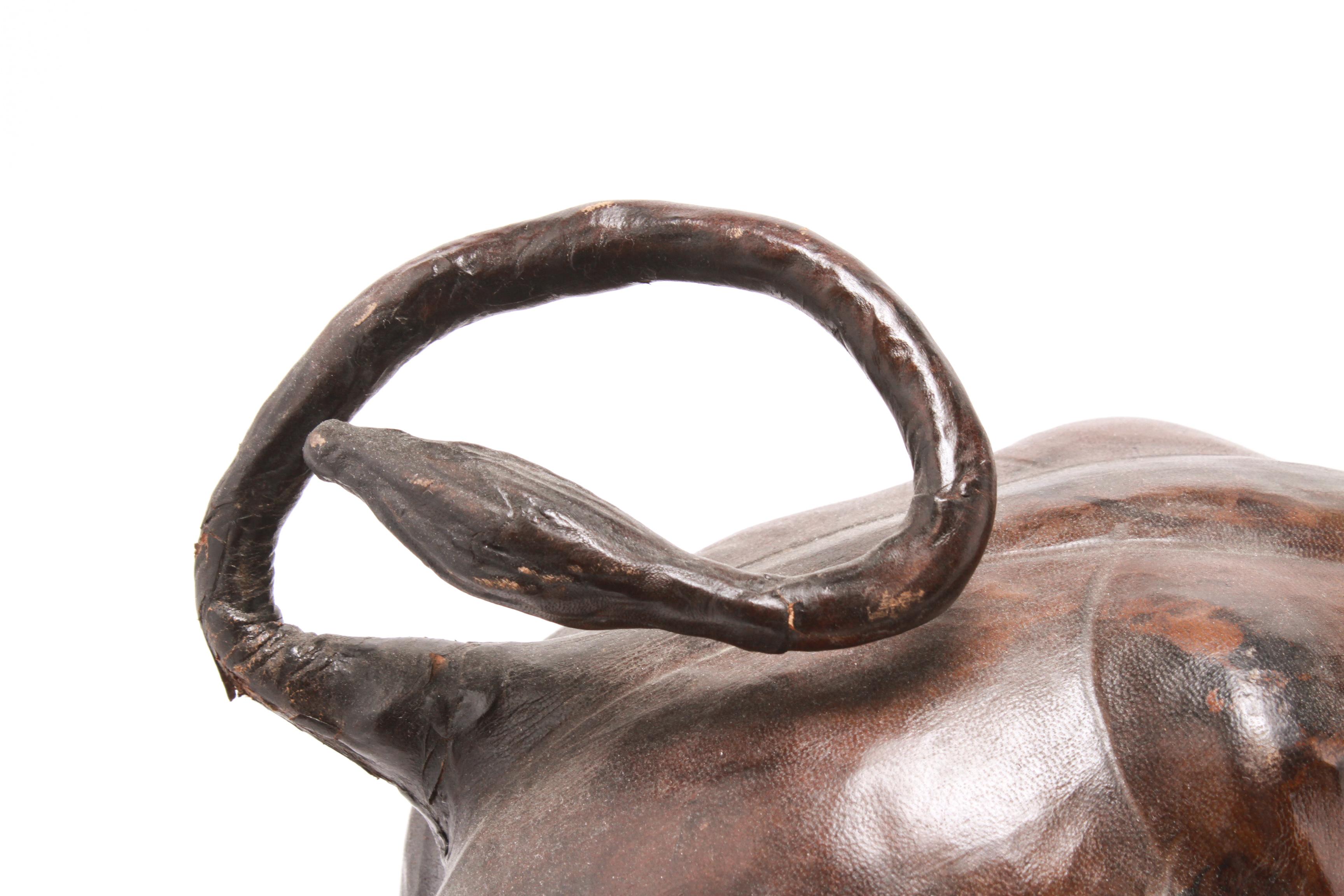 Modern Leather Clad Brahma Bull Sculpture 5