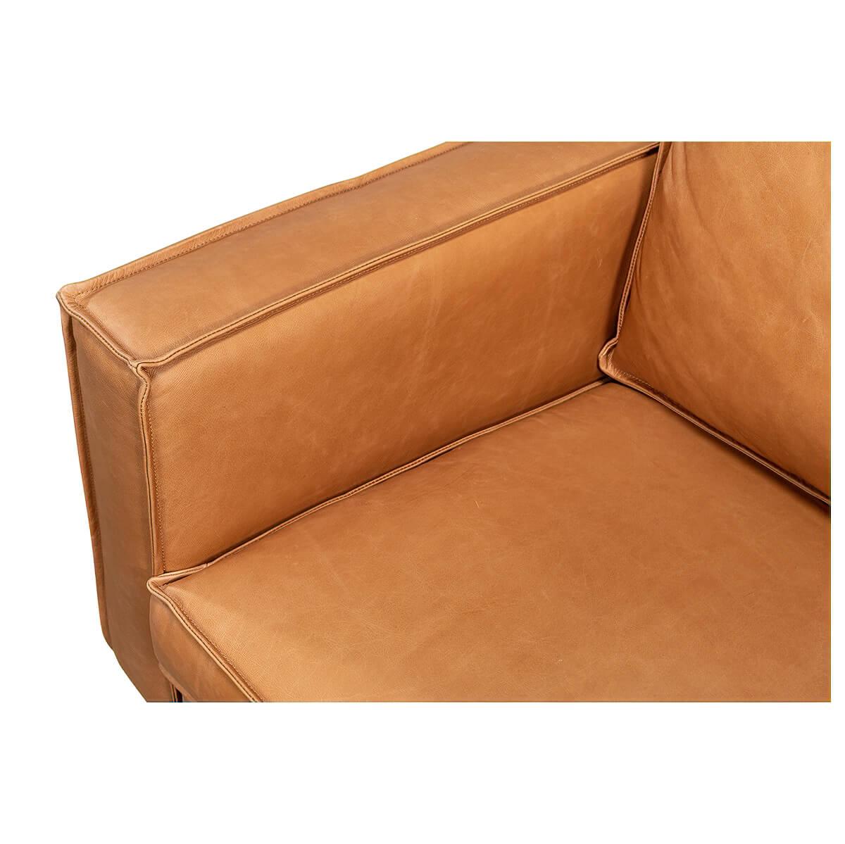 Modern Leather Club Chair In New Condition In Westwood, NJ