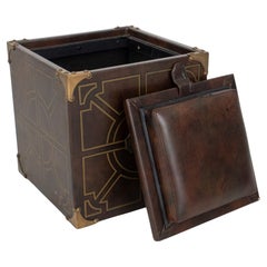 Modern Leather Convertible Storage Cube & Ottoman