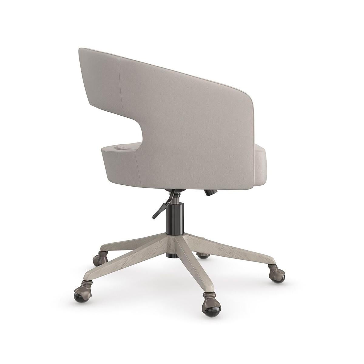Contemporary Modern Leather Desk Chair For Sale