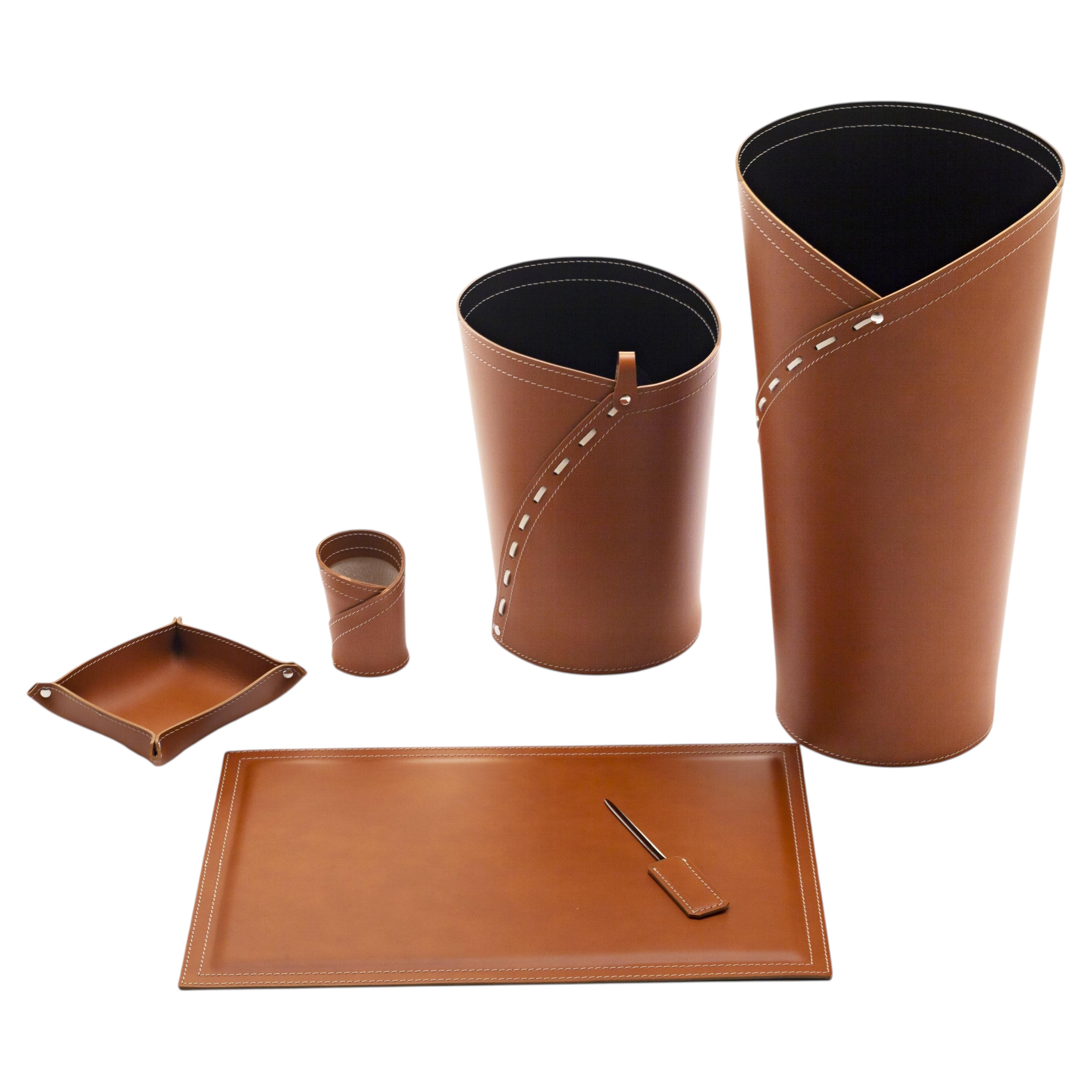 Modern Leather Desk Set GIULIO by Limac Design - Italian Craftsmanship