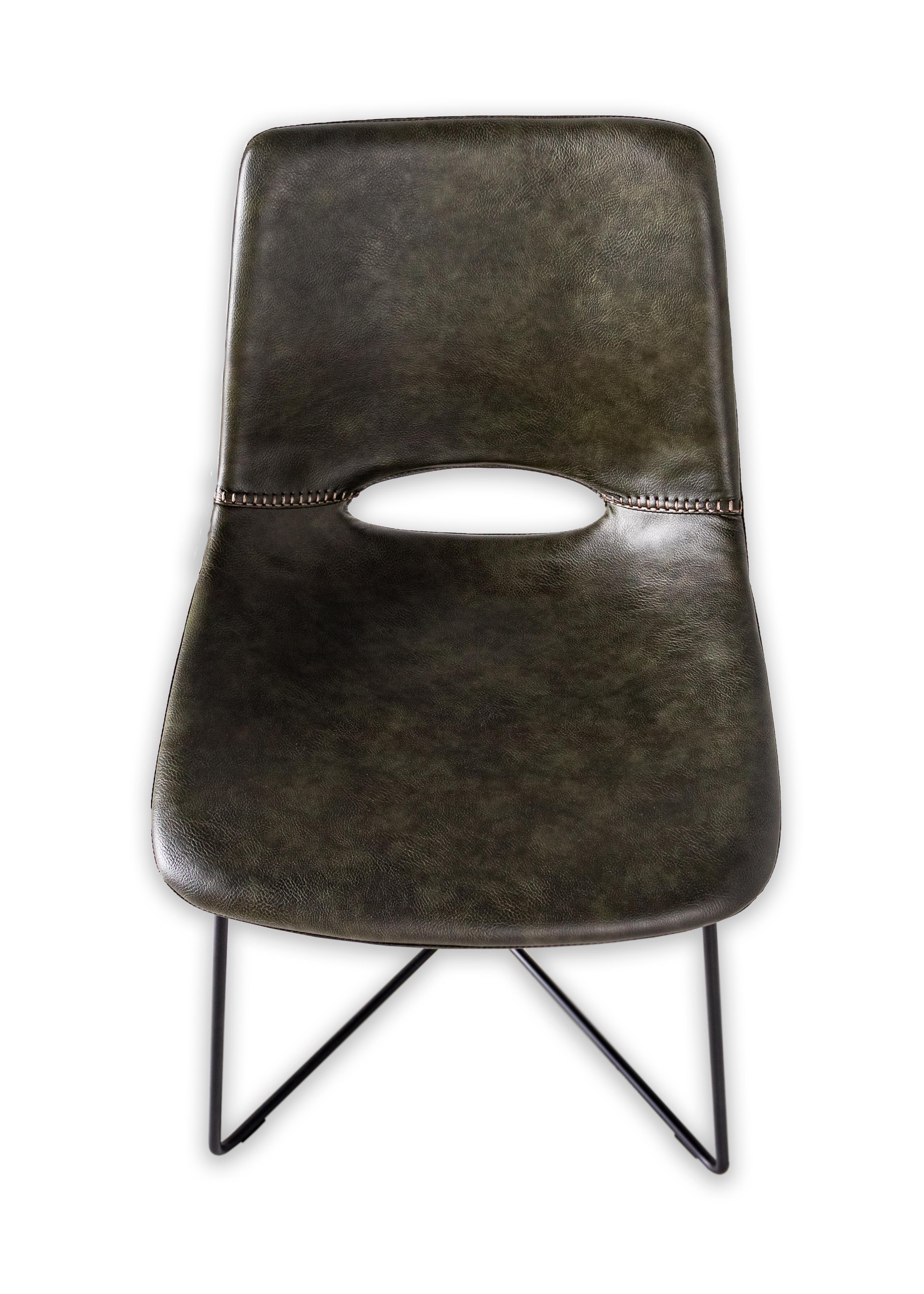 Modern Leather Dining Chair In New Condition For Sale In Dallas, TX
