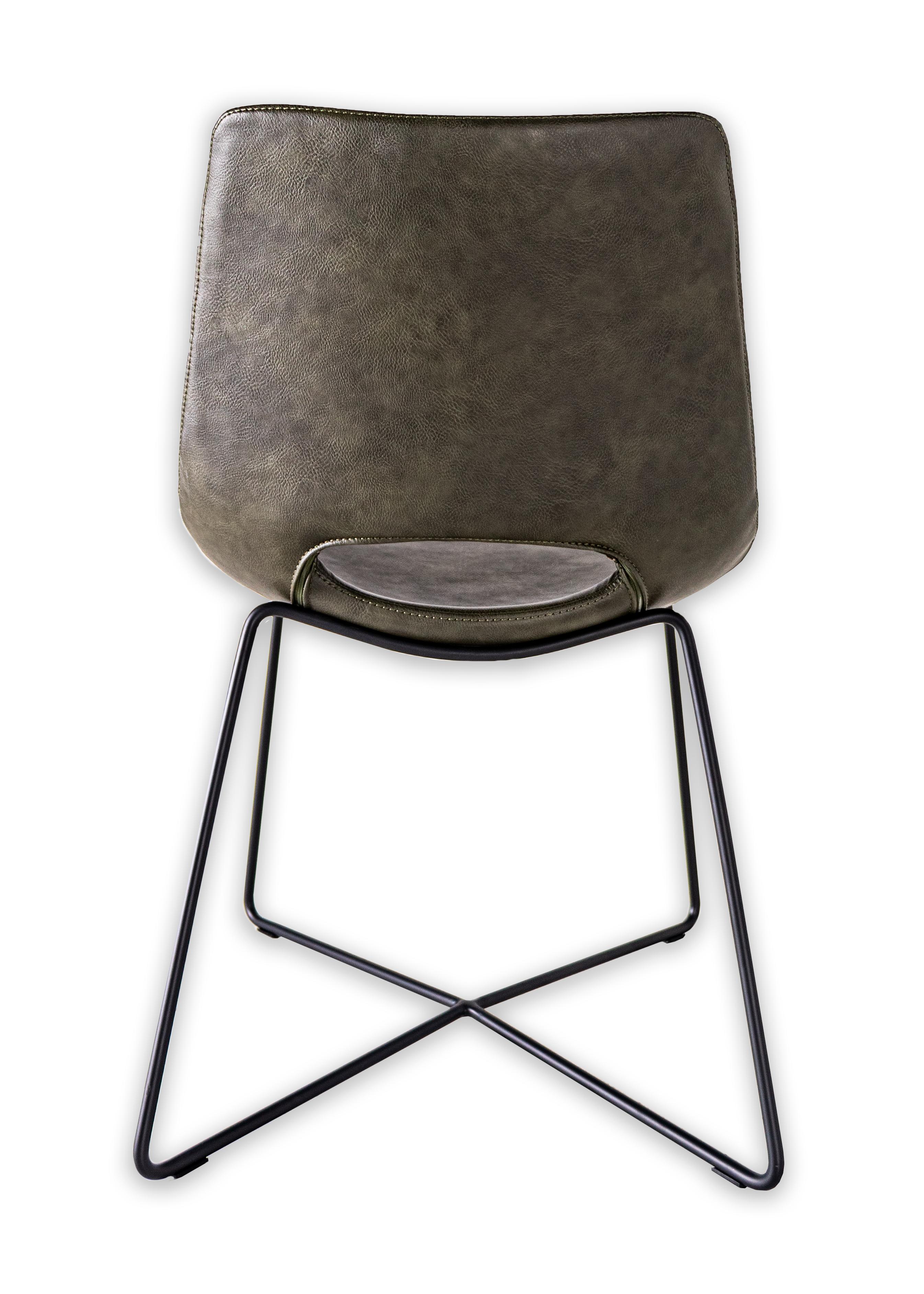 Contemporary Modern Leather Dining Chair For Sale