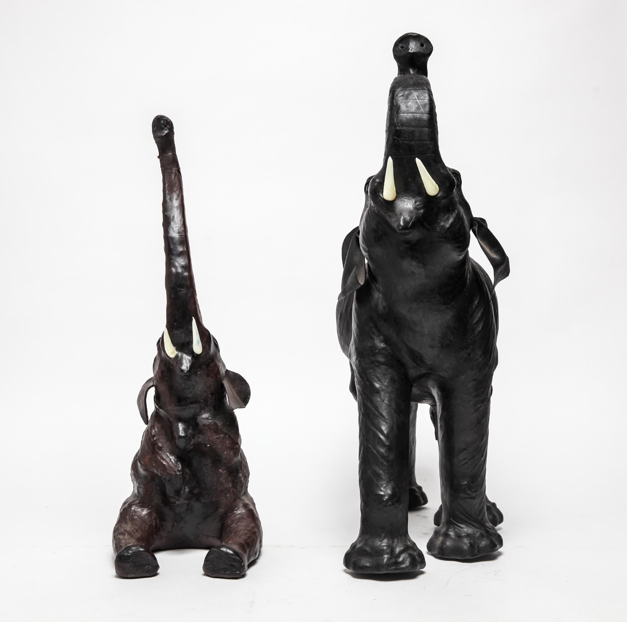 Modern Leather Elephant Sculptures In Good Condition In New York, NY