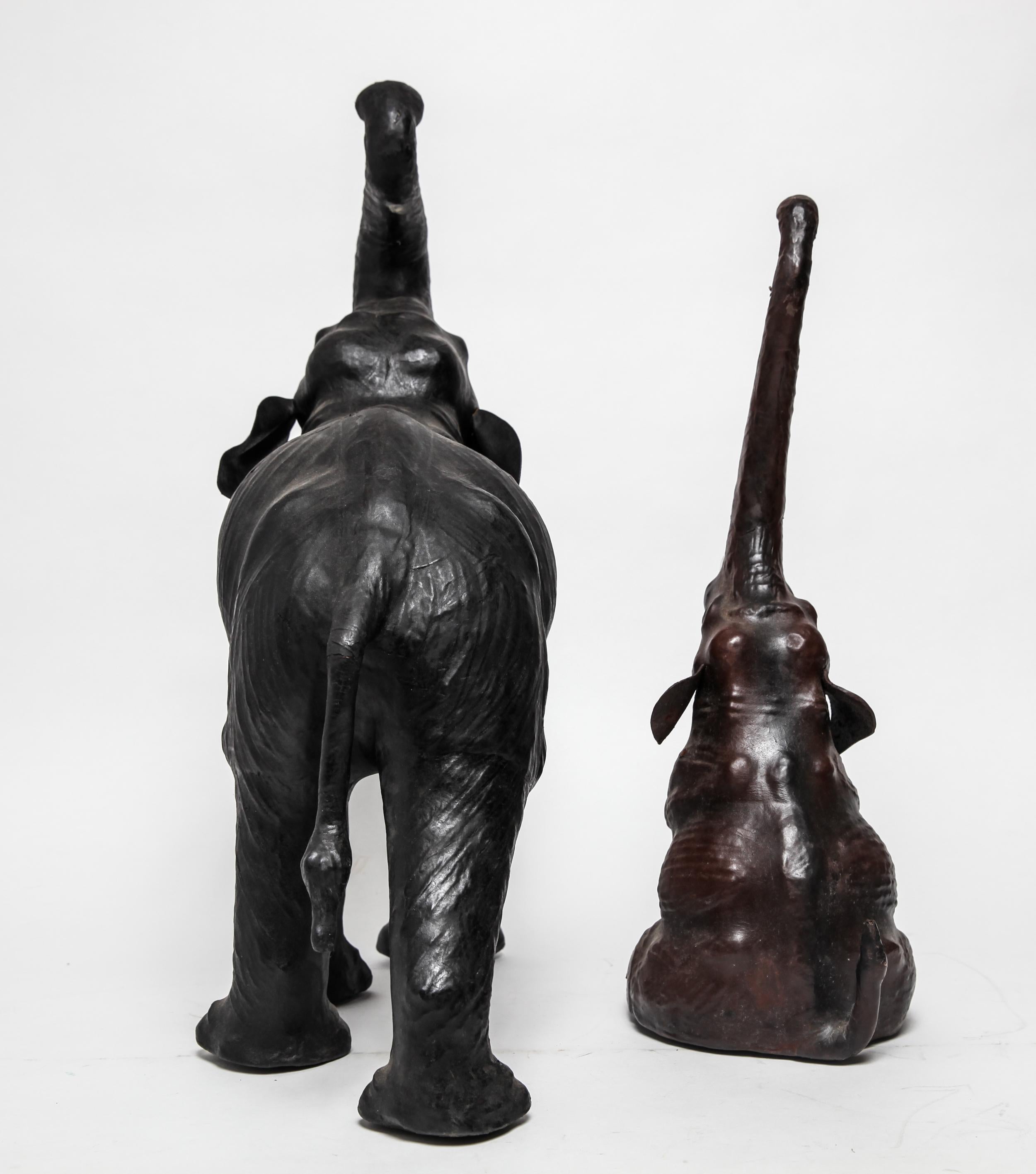 20th Century Modern Leather Elephant Sculptures