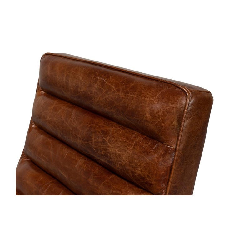 Modern Leather Lounge Chair For Sale 1