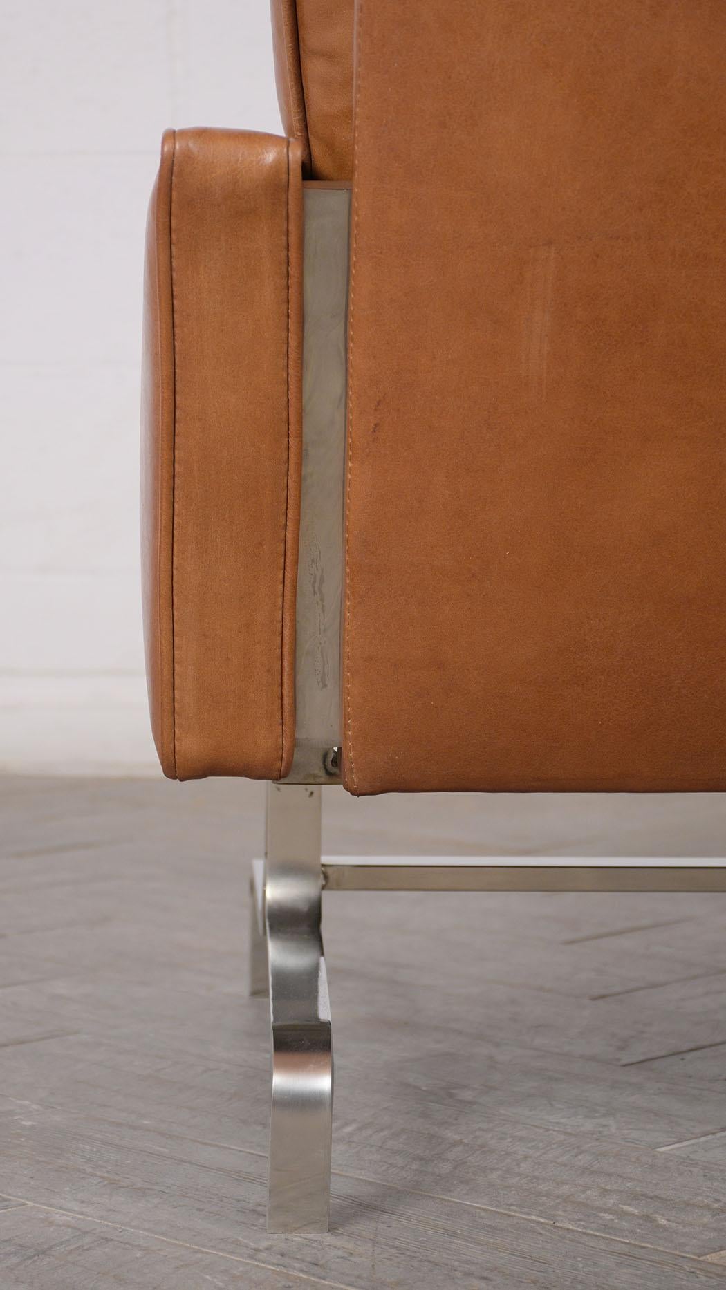 Modern Leather Love-Seat in the Manner of Paul Kjaerholm 5