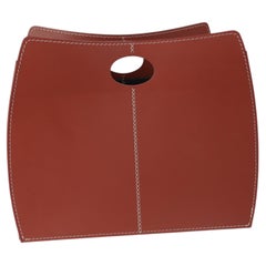 Modern Leather Magazine Rack VANDA, Italian craftmanship