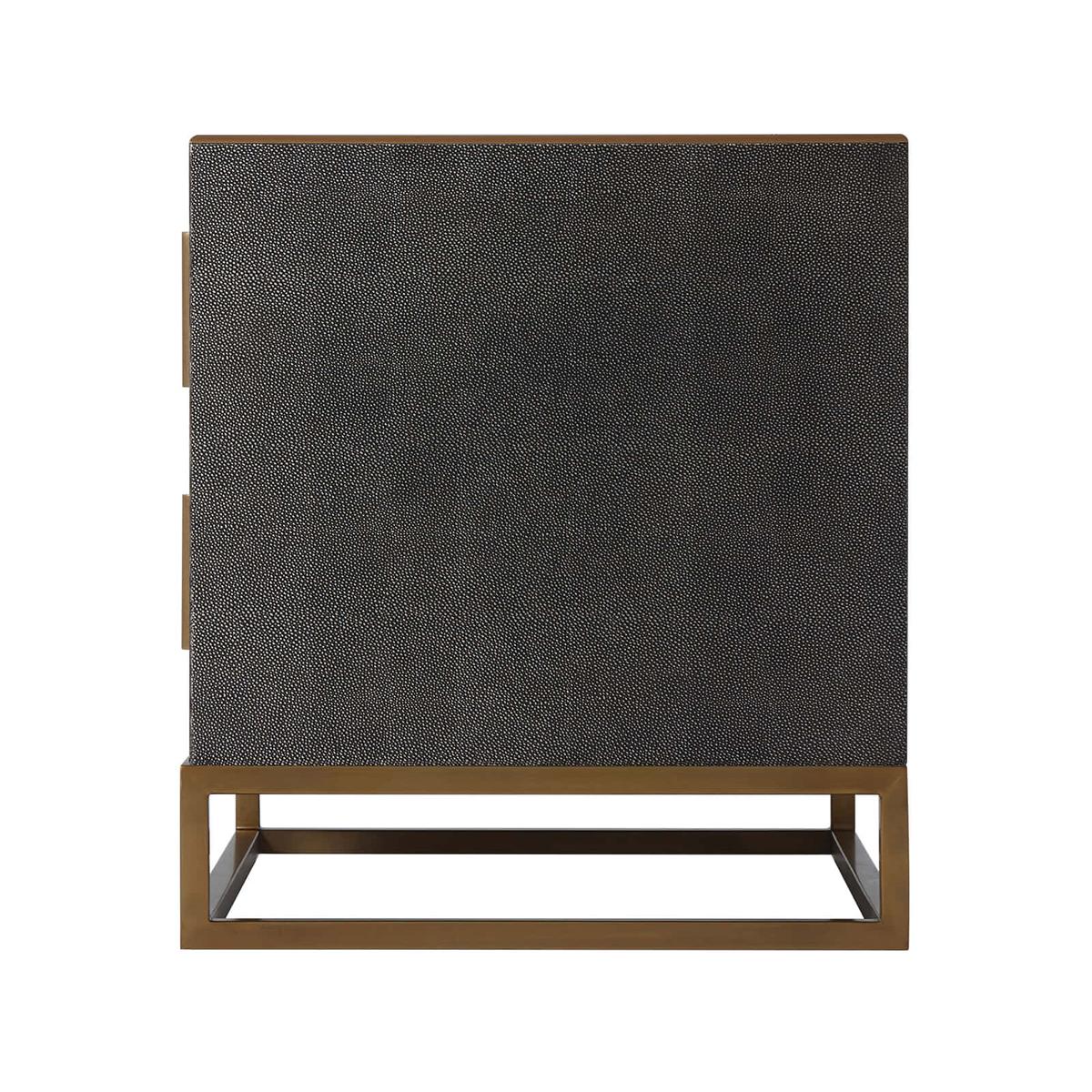 Contemporary Modern Leather Nightstand For Sale