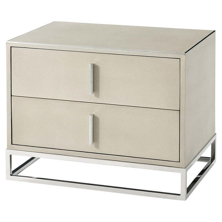 Modern Leather Nightstand, Light For Sale at 1stDibs
