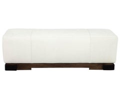 Modern Leather Ottoman by Kara Mann