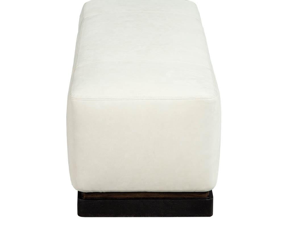 Modern Leather Ottoman by Kara Mann In Good Condition In North York, ON