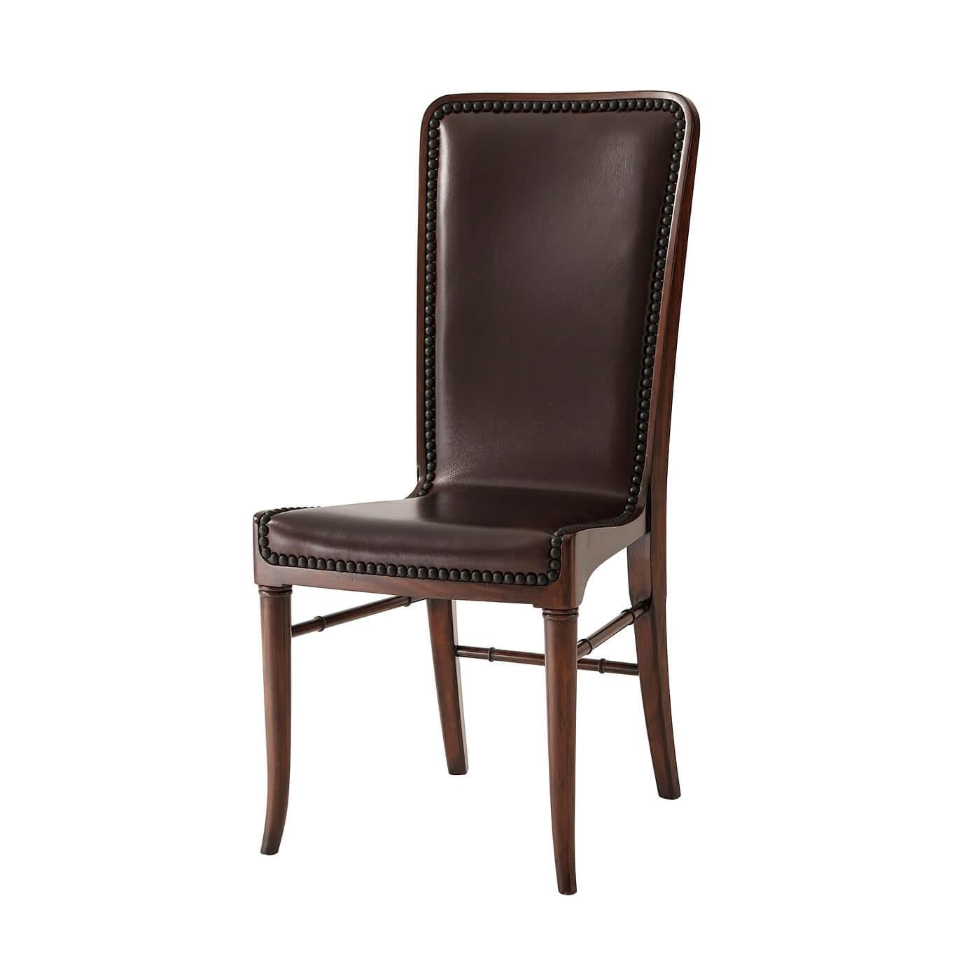 Modern Leather Side Chair In New Condition For Sale In Westwood, NJ