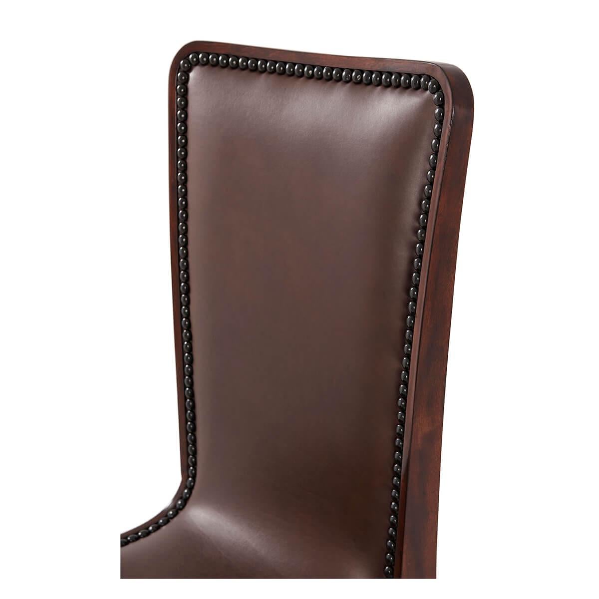 Moderner Beistellstuhl aus Leder – Haar auf Leder im Zustand „Neu“ im Angebot in Westwood, NJ
