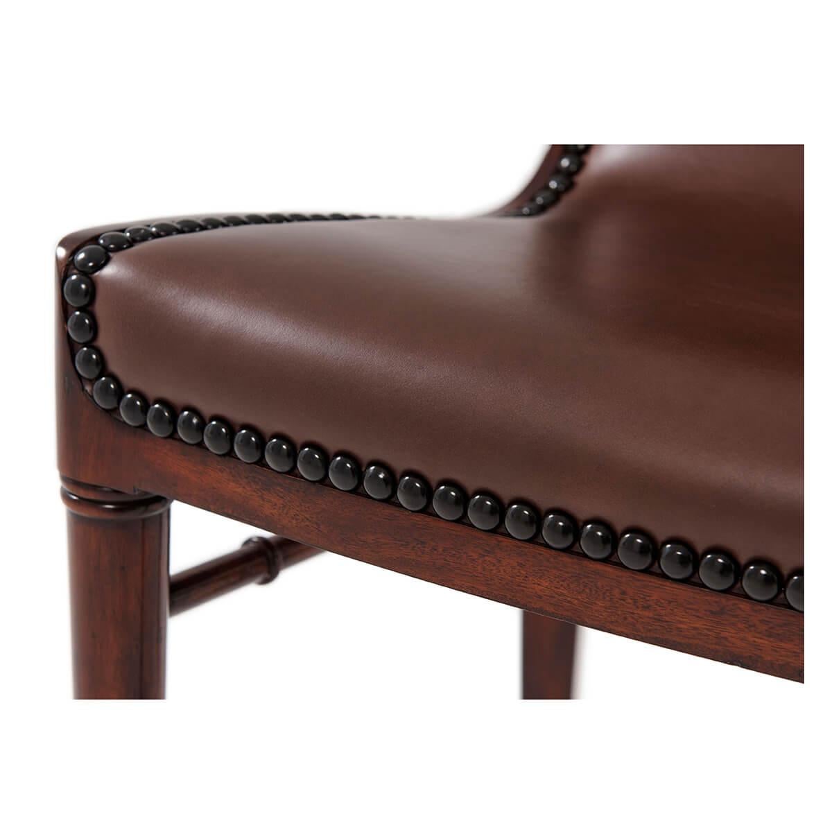 Moderner Beistellstuhl aus Leder – Haar auf Leder im Angebot 1