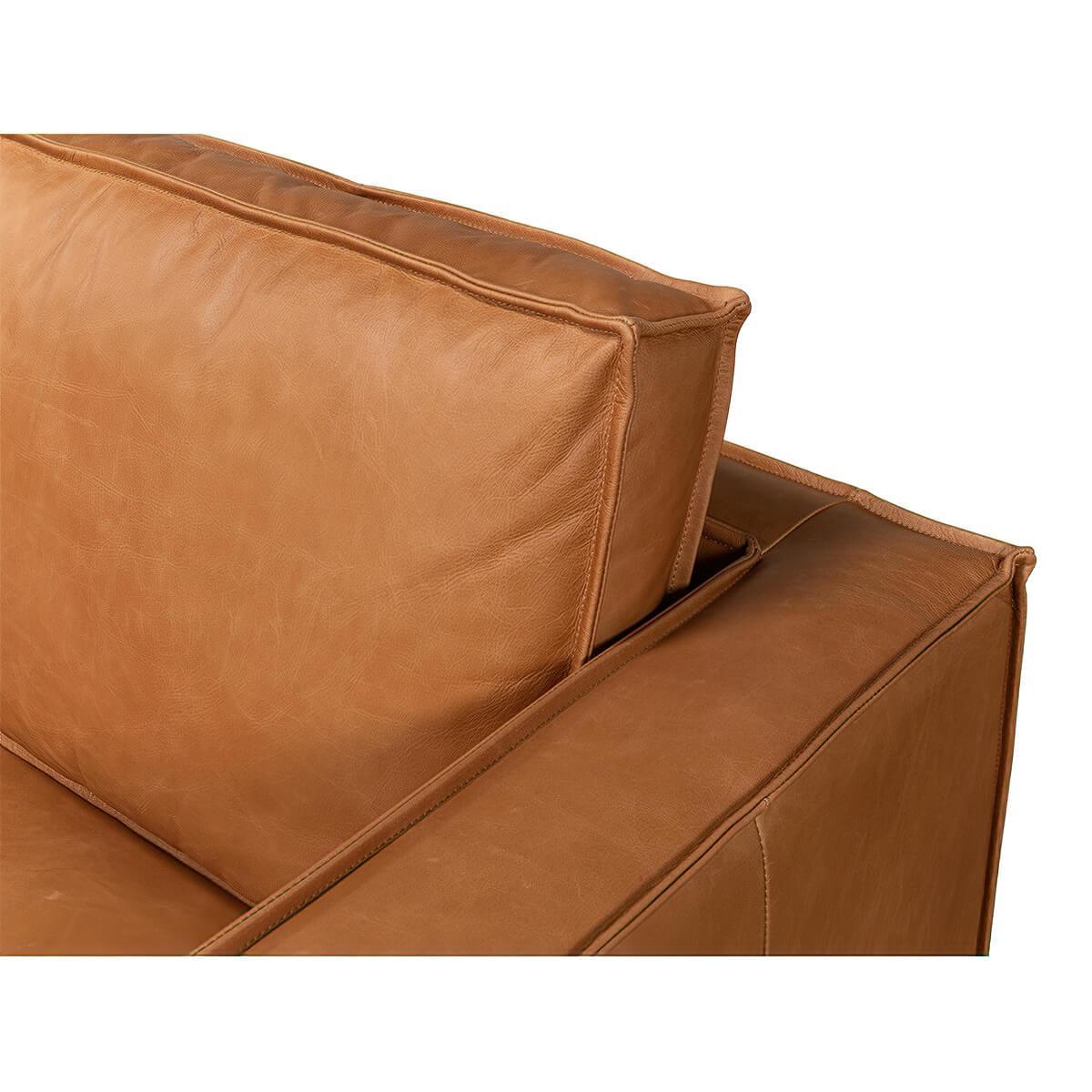 Asian Modern Leather Sofa For Sale