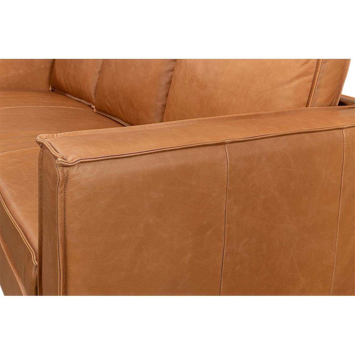 Modern Leather Sofa In New Condition For Sale In Westwood, NJ