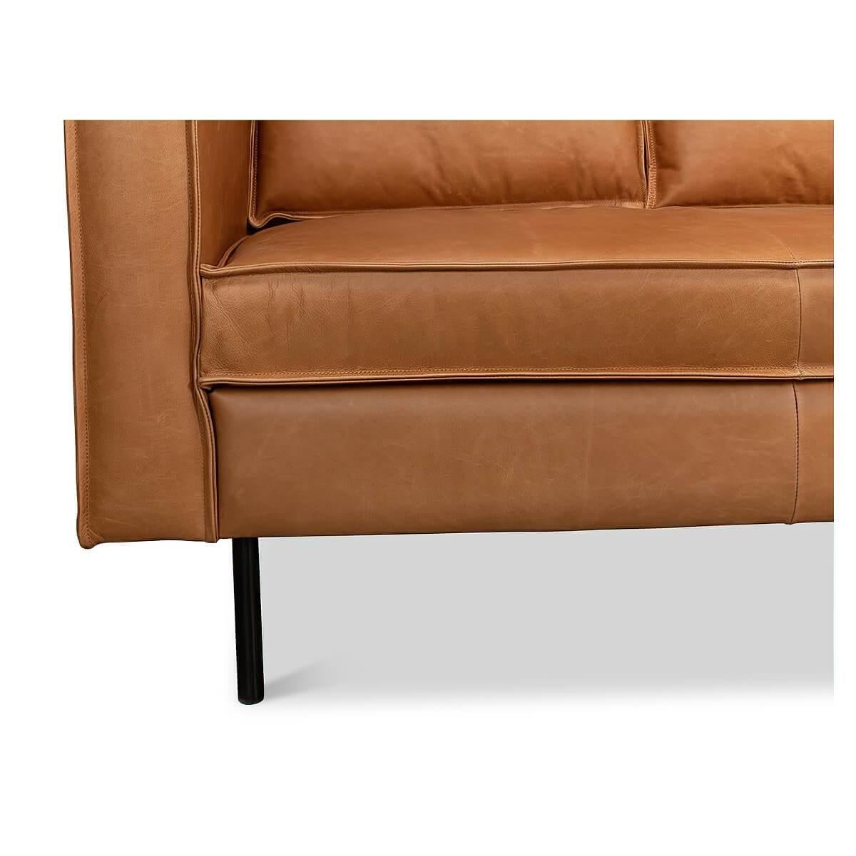 Contemporary Modern Leather Sofa For Sale