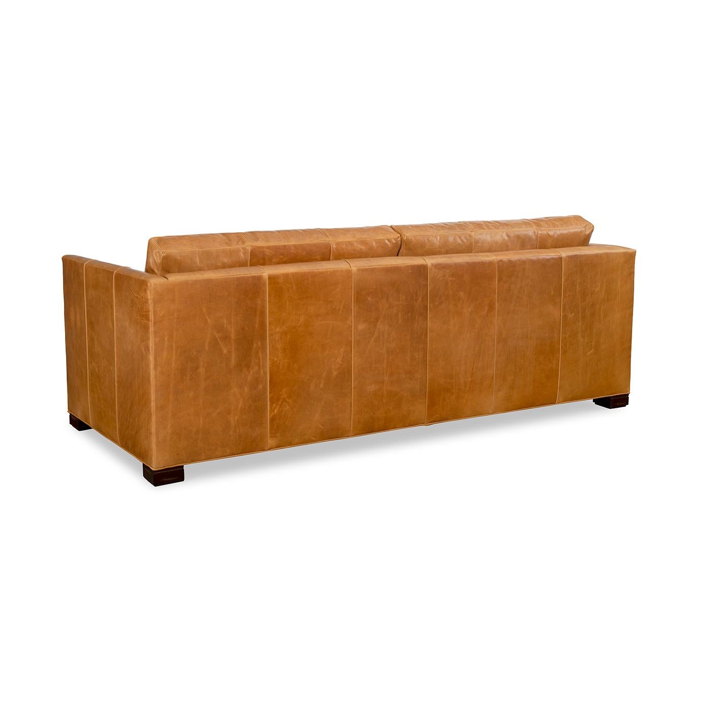 Modern Leather Thorpe Sofa In New Condition For Sale In Westwood, NJ
