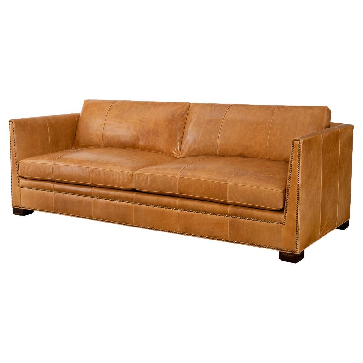 Modern Leather Thorpe Sofa For Sale