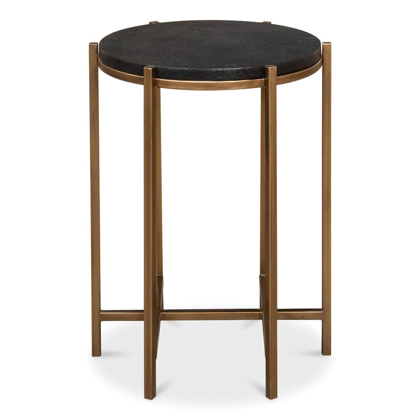 Asiatique Table d'appoint moderne avec plateau en cuir en vente
