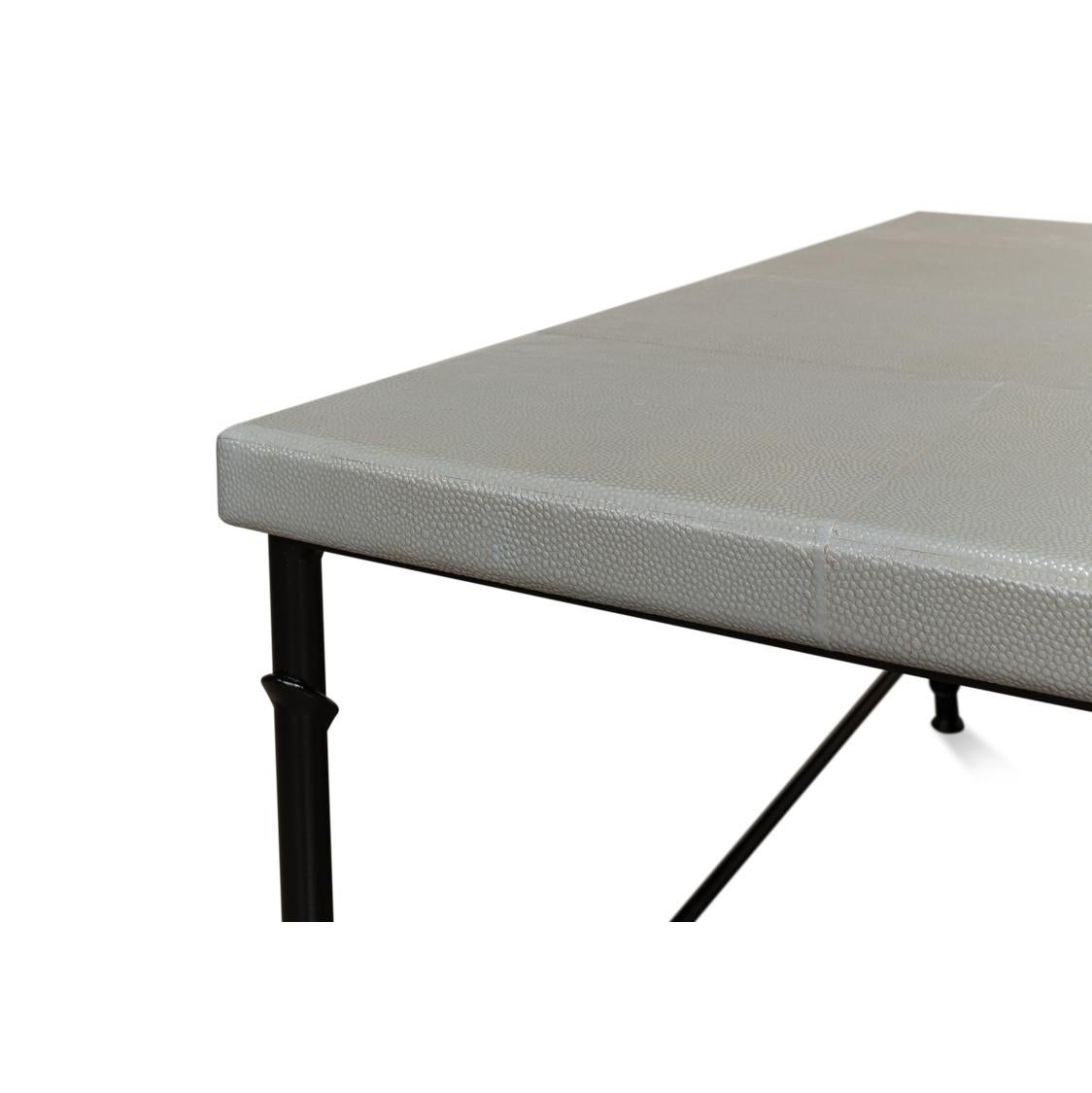 Modern Leather Top Coffee Table For Sale 1