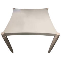 Vintage Modern Leather Top J. Robert Scott Curved Edge Game Table, Center Table