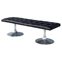 Modern Leather Tufted Bench
