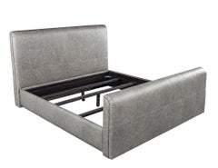 Modern Leather Upholstered King Bed Frame