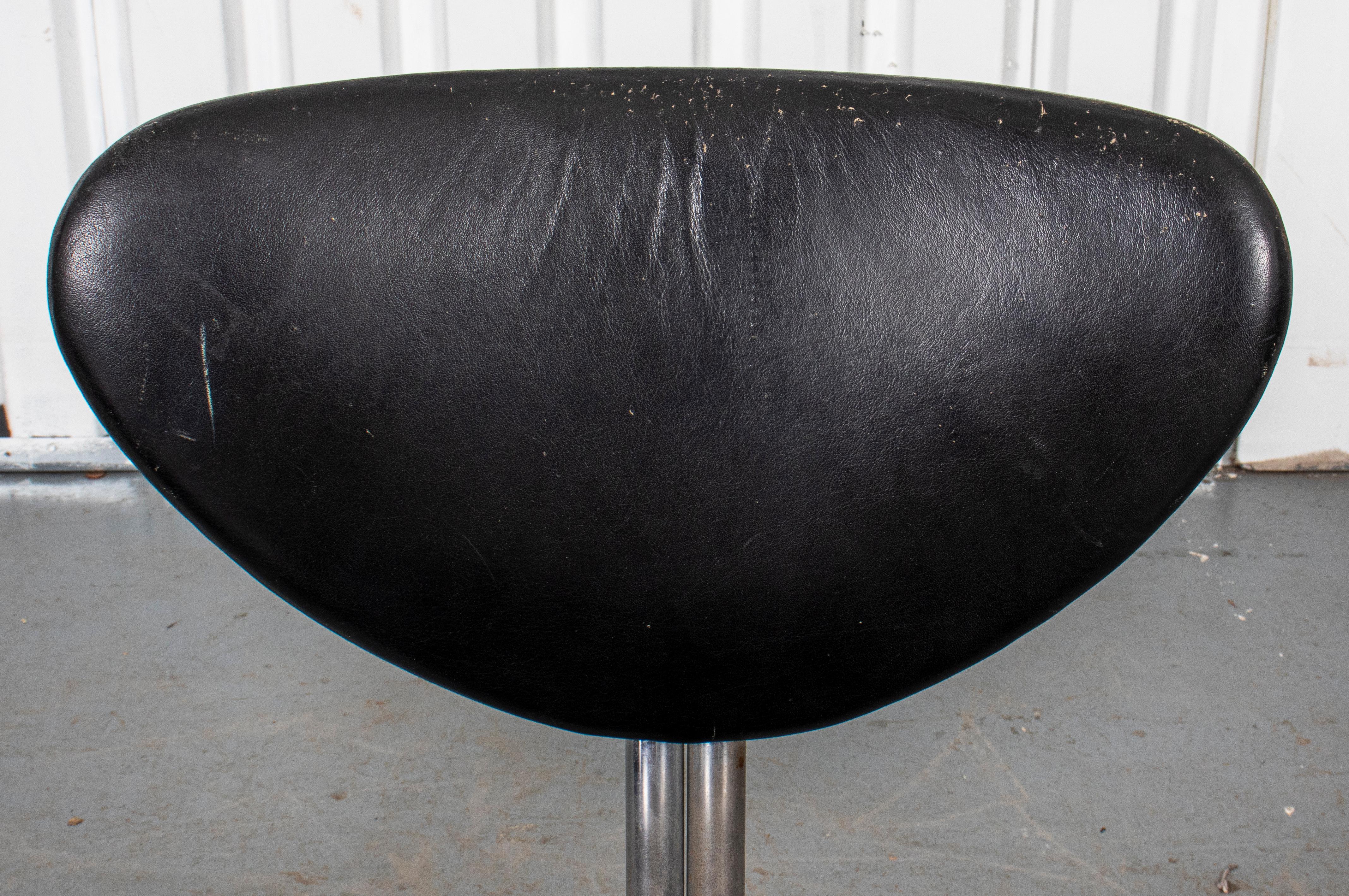 Modern Leather Upholstered Side Chairs, Pair In Good Condition In New York, NY