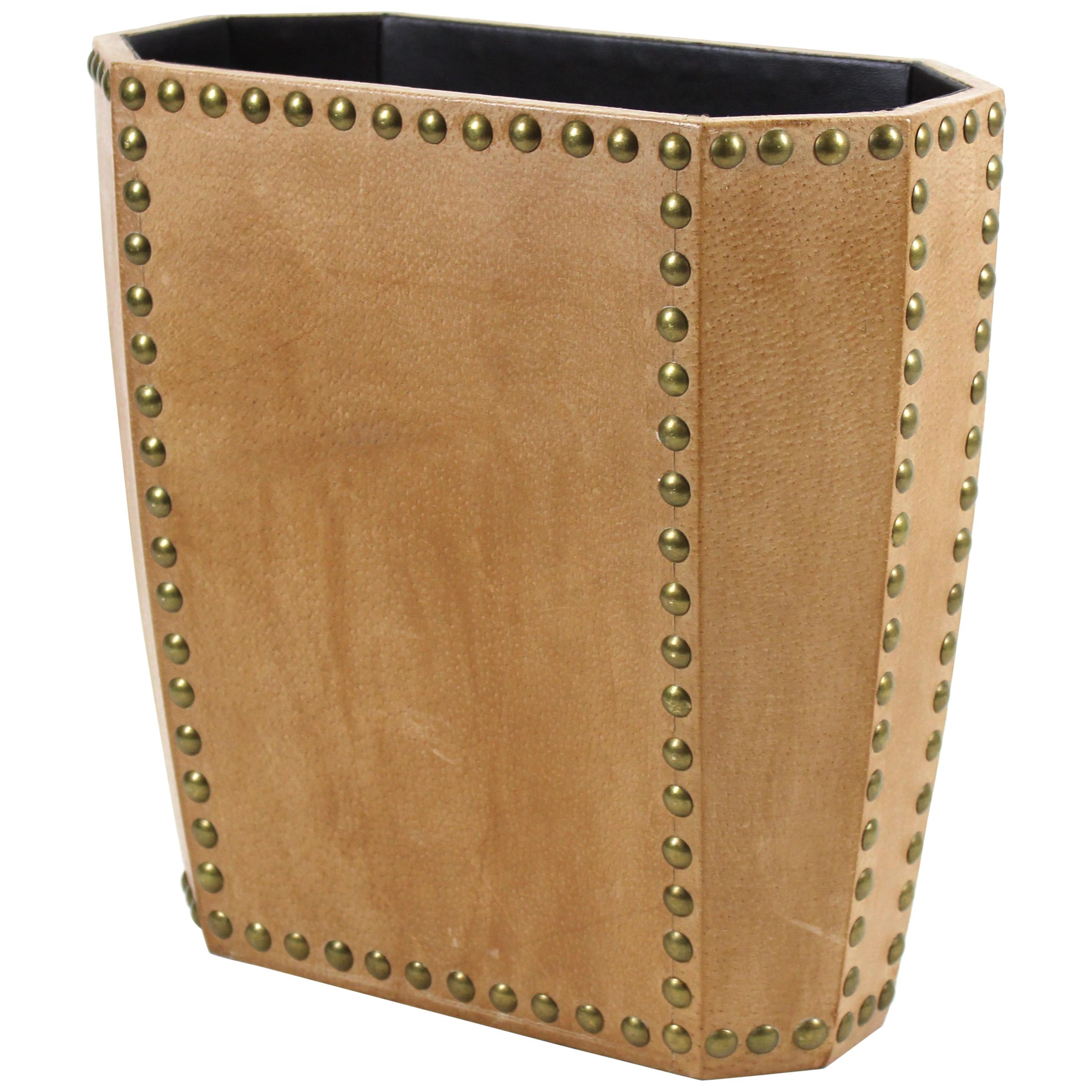 Modern Leather Waste Paper Basket