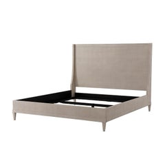 Modern Leather Wrapped Bed, CALI King
